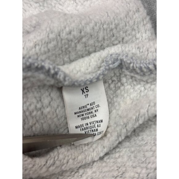 Aerie XS Gray Cropped Fleece Pullover Sweatshirt - Picture 6 of 6